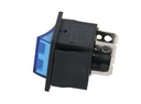 TP-321-BL — INTERRUPTOR ILUMINADO AZUL 2P1T 16/20A, 110/220VCA, 30X22mm 4 TERMINALES
