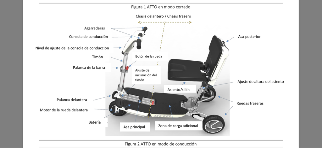 SCOOTY-W — SILLA PLEGABLE ELECTRICA TIPO MALETÍN COLOR BLANCO