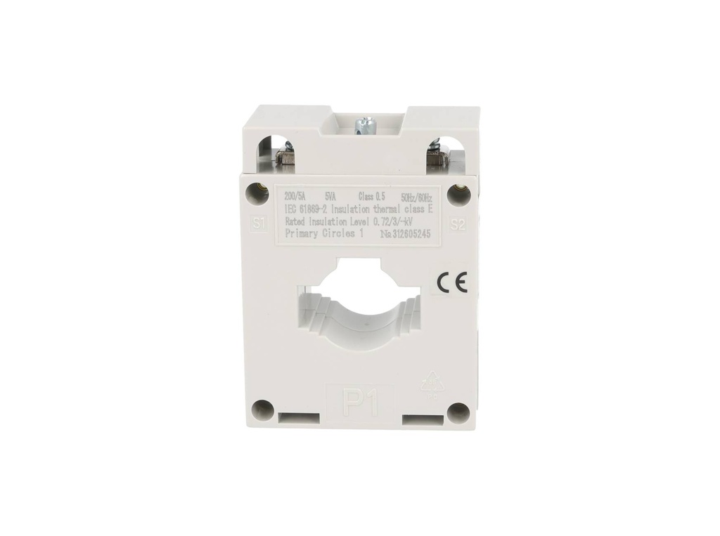 BH5-200-5A — TRANSFORMADOR DE CORRIENTE (DONA) 200/5A, 660V, DIAMETRO 23mm, VENTANA 11X30.5mm