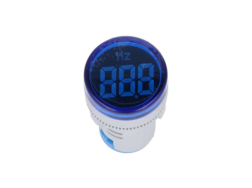 TP-FM22 — FRECUENCIAUENCIMETRO DIGITAL 110-380VCA 22mmILUMINADO, CARATULA RESTADO NDA, COLOR AZUL