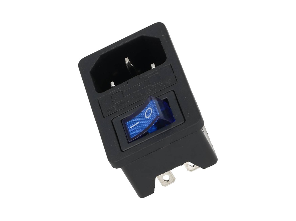 TP-CF-B — INTERRUPTOR CON FUSIBLE Y CONECTOR PARA GABINETE, 125VCA/10AMP. COLOR AZUL