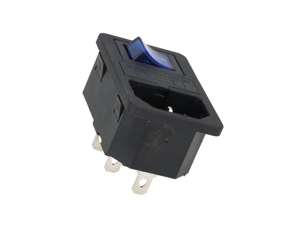 TP-CF-B — INTERRUPTOR CON FUSIBLE Y CONECTOR PARA GABINETE, 125VCA/10AMP. COLOR AZUL