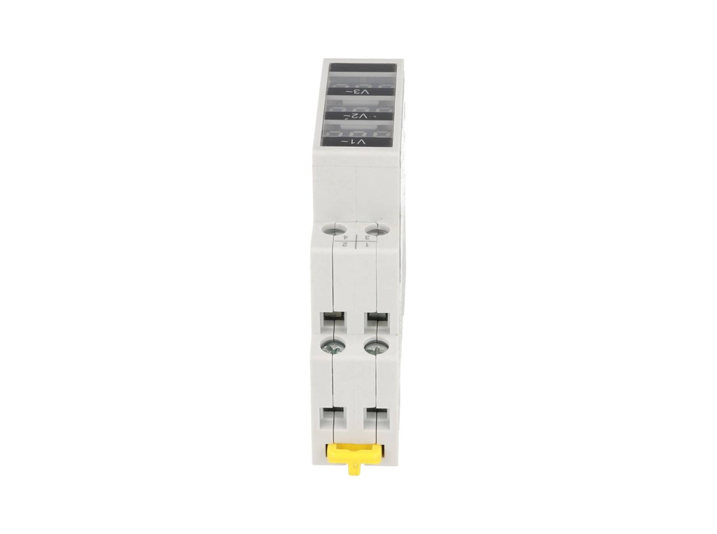 TP-D52-500/3V – VOLTIMETRO DIGITAL TRIFÁSICO 80-500VCA, MONTAJE EN RIEL DIN 18X81X66MM