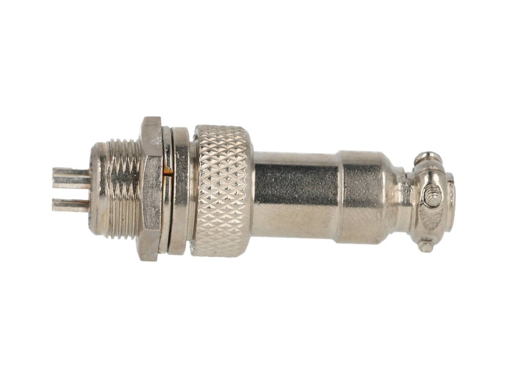 TP-GX12-3P — CONECTORES (PAR GX12 3 PIN MACHO/HEMBRAPARA PANEL Y EXTENSION 7A/125VCA, 12mm