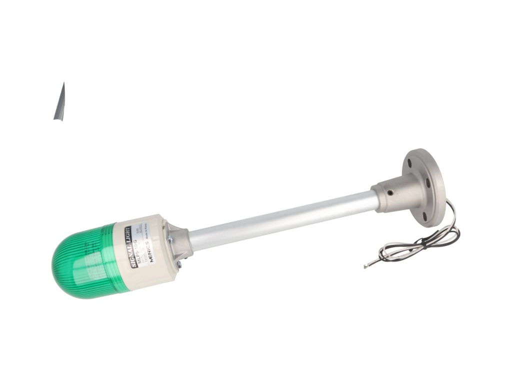 MLPS-110G — FAROLA VERDE 66mm CON ESTROBO Y POSTE 200mm