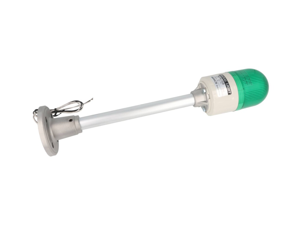MLPS-110G — FAROLA VERDE 66mm CON ESTROBO Y POSTE 200mm