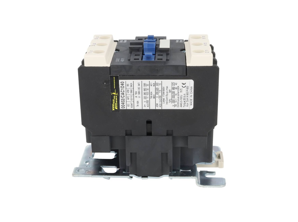 CAC-4020 — CONTACTOR 40A-CA3 60A-CA1 ANTS LC4060-10220VCA, TRABAJO LIVIANO, CONTACTO AUXILIAR 1NA +1NC