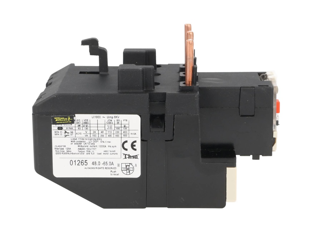 CAR2-D33-65A — RELE. TERMICO PARA LC1, 48-65A. (TRABAJOLIVIANO) 
