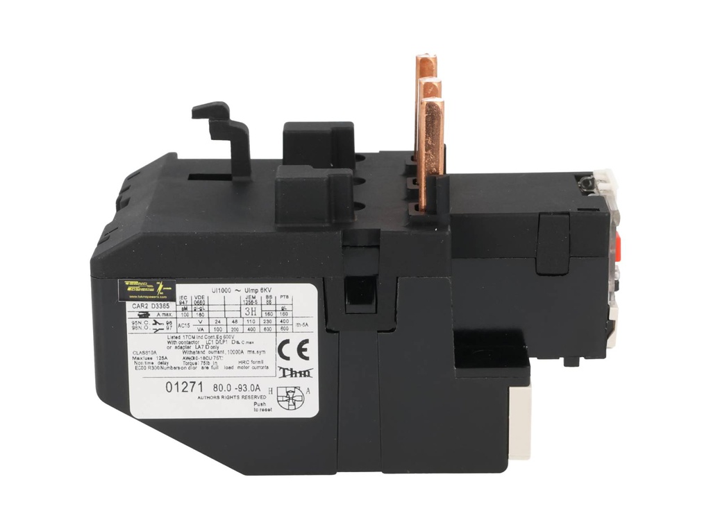 CAR2-D33-93A — RELE. TERMICO PARA LC1, 80-93A. (TRABAJOLIVIANO) 
