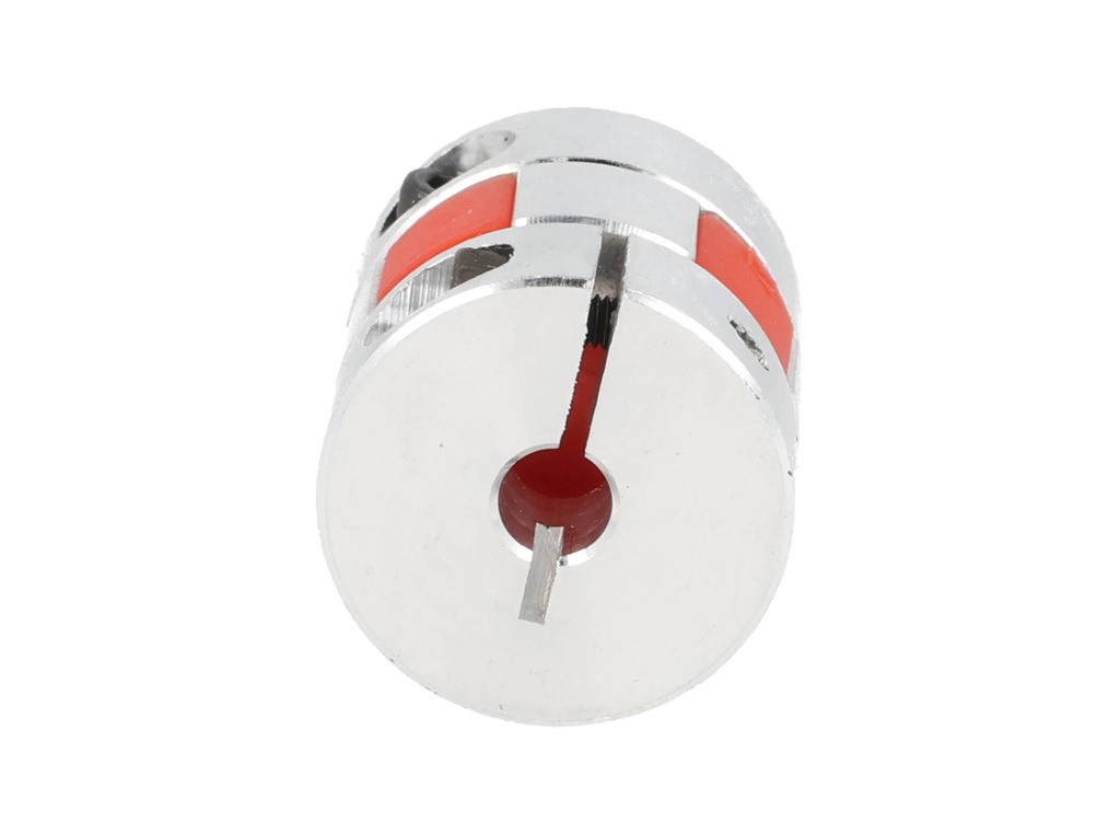 BF-4X6-D25L30 — COPLE FLEXIBLE ALUMINIO D1 4mm D2 6mmD EXT. 25mm, LONGITUD 30mm