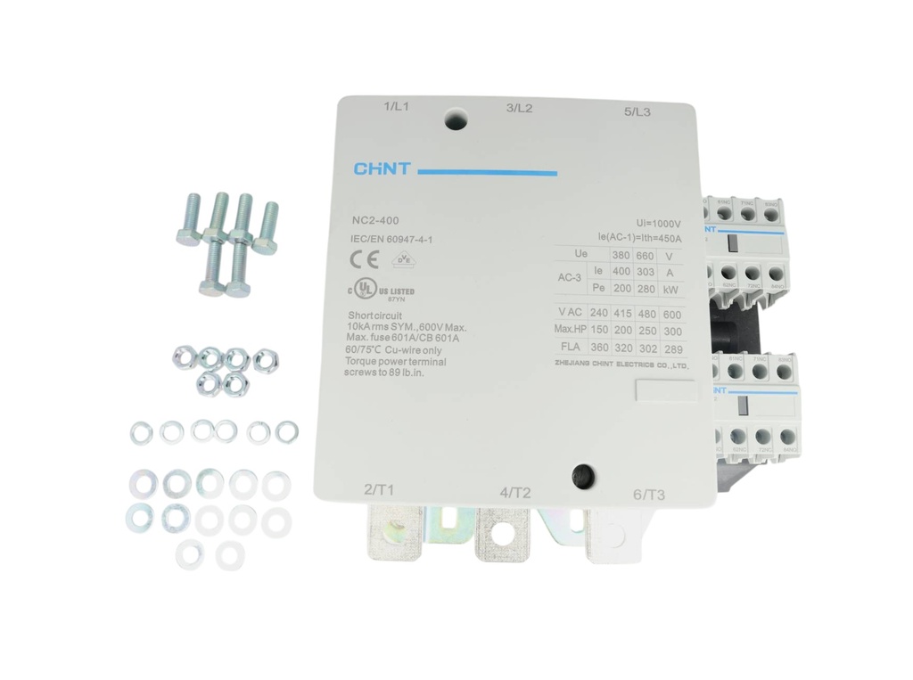 NC2-400-220V — CONTACTOR CA TRIFÁSICO 220VCA 400A-CA3450A-CA1 2NA+2NC