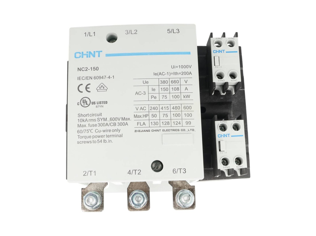 NC2-150-110V — CONTACTOR CA TRIFASICO 110VCA 150A-CA3200A-CA1 1NA+1NC