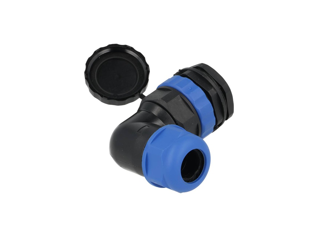 TP-SP28-AP22P — CONECTORES PANEL/ANGULO (PAR) 22PIN, IMPPERMEABLES IP68, 5A/250VCA, DIAMETRO DE BARRENO 28mm, PIN COBRE CHAPEADO EN DORADO/PLATEADO