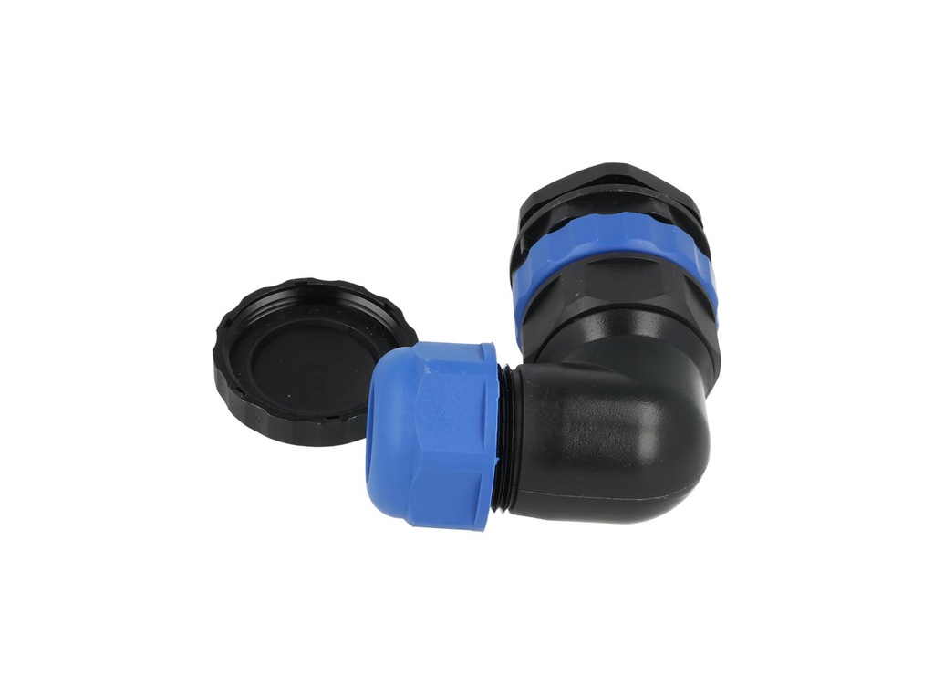 TP-SP28-AP19P — CONECTORES PANEL/ANGULO (PAR) 19PIN, IMPPERMEABLES, IP68, 5A/250VCA, DIAMETRO DE BARRENO 28mm, PIN COBRE CHAPEADO EN DORADO/PLATEADO