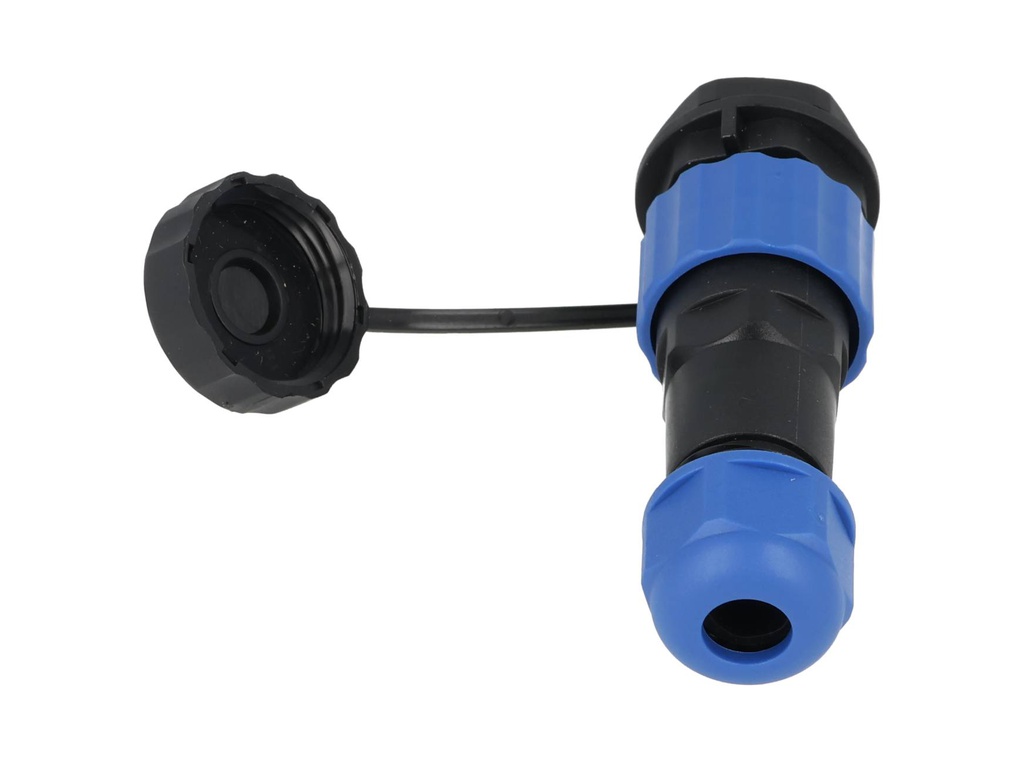 TP-SP16-SP9P — CONECTORES PANEL/RECTO (PAR) 9 PIN IMPERMEABLES IP68, 5A/250VCA, DIAMETRO DE BARRENO 16mm PIN COBRE CHAPEADO EN DORADO/PLATEADO