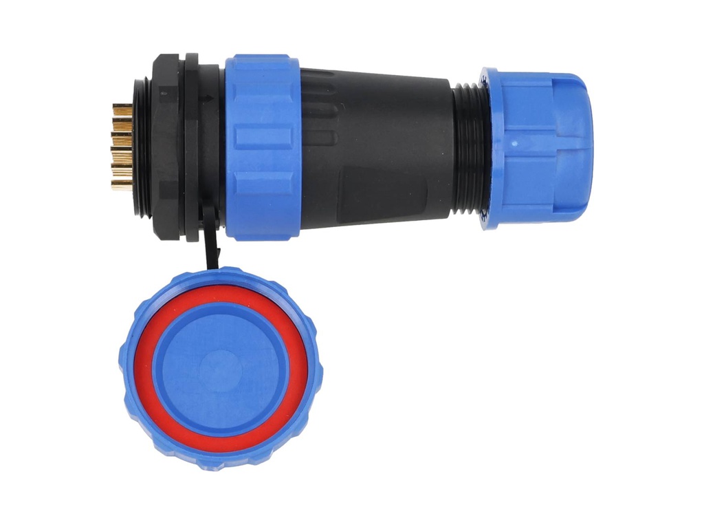 TP-SP28-SP24P — CONECTORES PANEL/RECTO (PAR) 24PIN, IMPERMEABLES IP68, 5A/250VCA, DIAMETRO DE BARRENO 28mm