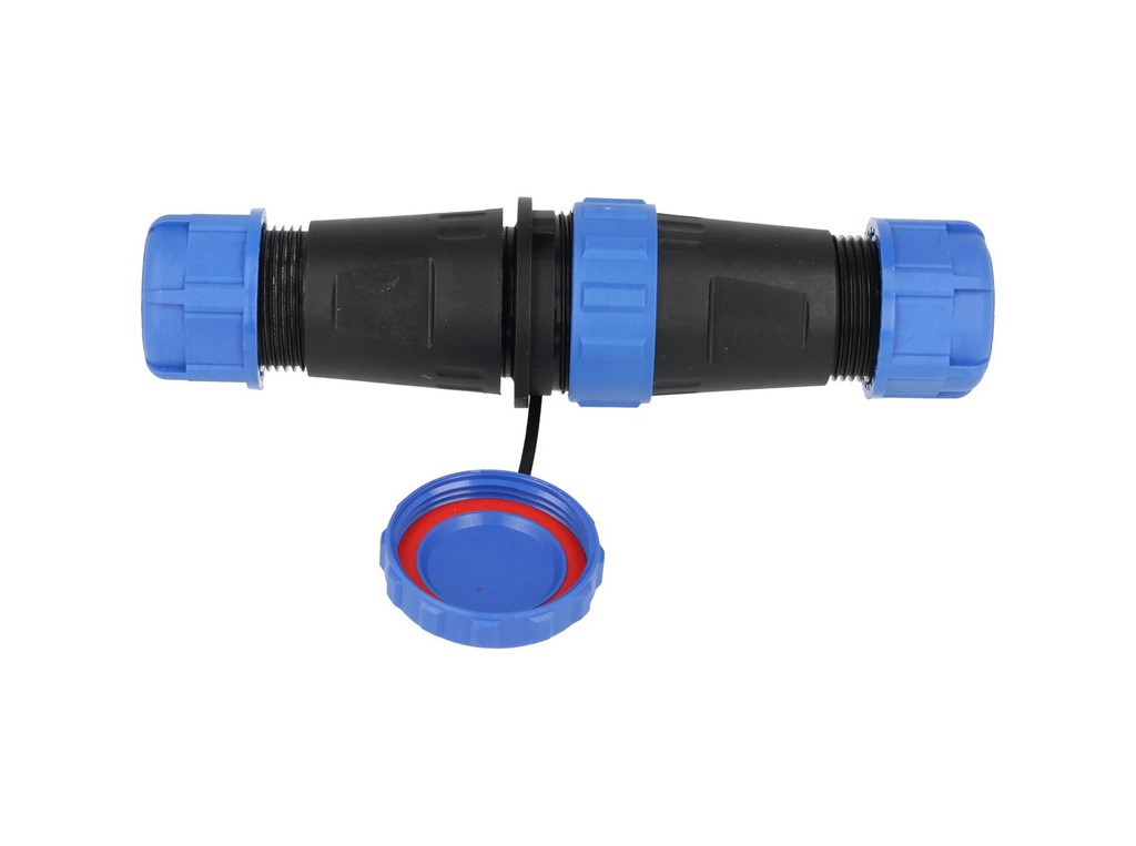 TP-SP28-S16P — CONECTORES EXTENSION/RECTO (PAR) 16PIN, IMPERMEABLES IP68, 5A/250VCA, DIAMETRO DE BARRENO 28mm, PIN COBRE CHAPEADO EN DORADO/PLATEADO