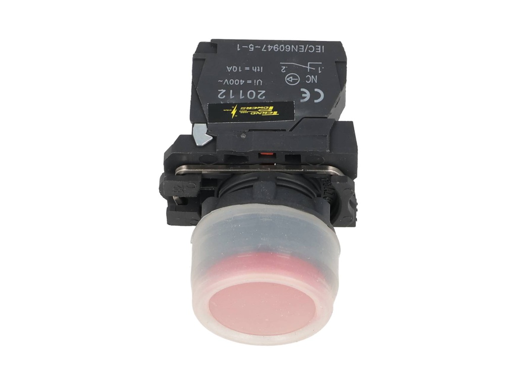 TP-XB5-HR — BOTON PULSADOR PLASTICO CON CAPUCHON, NC 22mm, ROJO *NO SON A PRUEBA DE EXPLOSION*