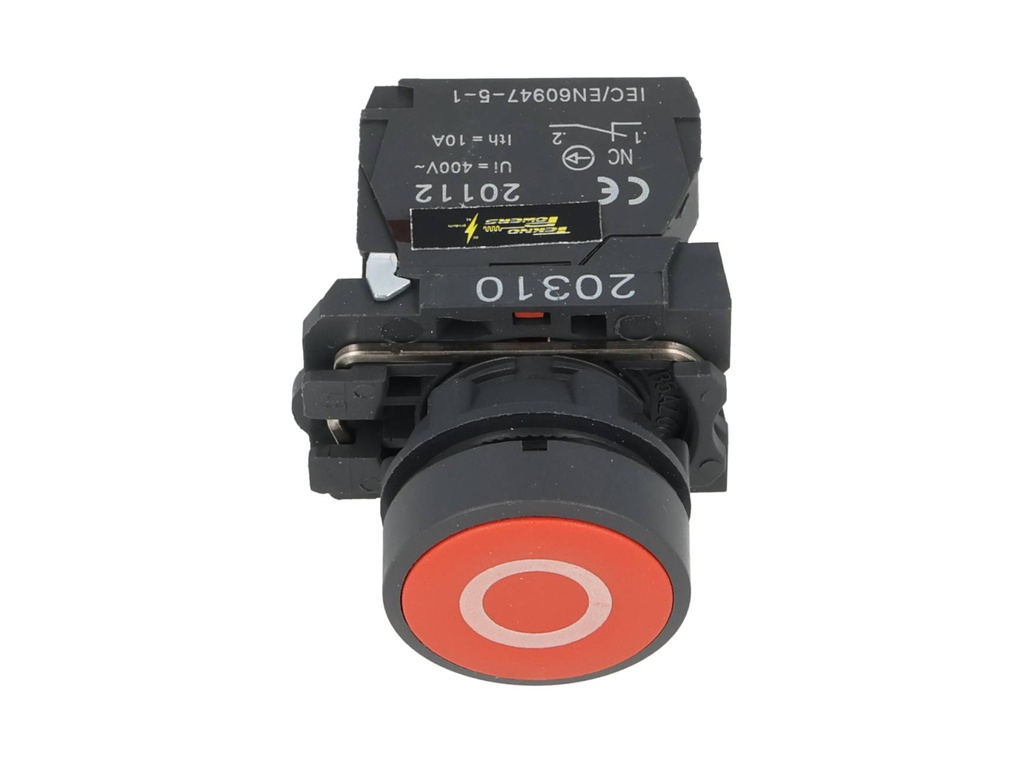 TP-XB5-R — BOTON PULSADOR PLASTICO ROJO NC 22mm*NO SON A PRUEBA DE EXPLOSION*