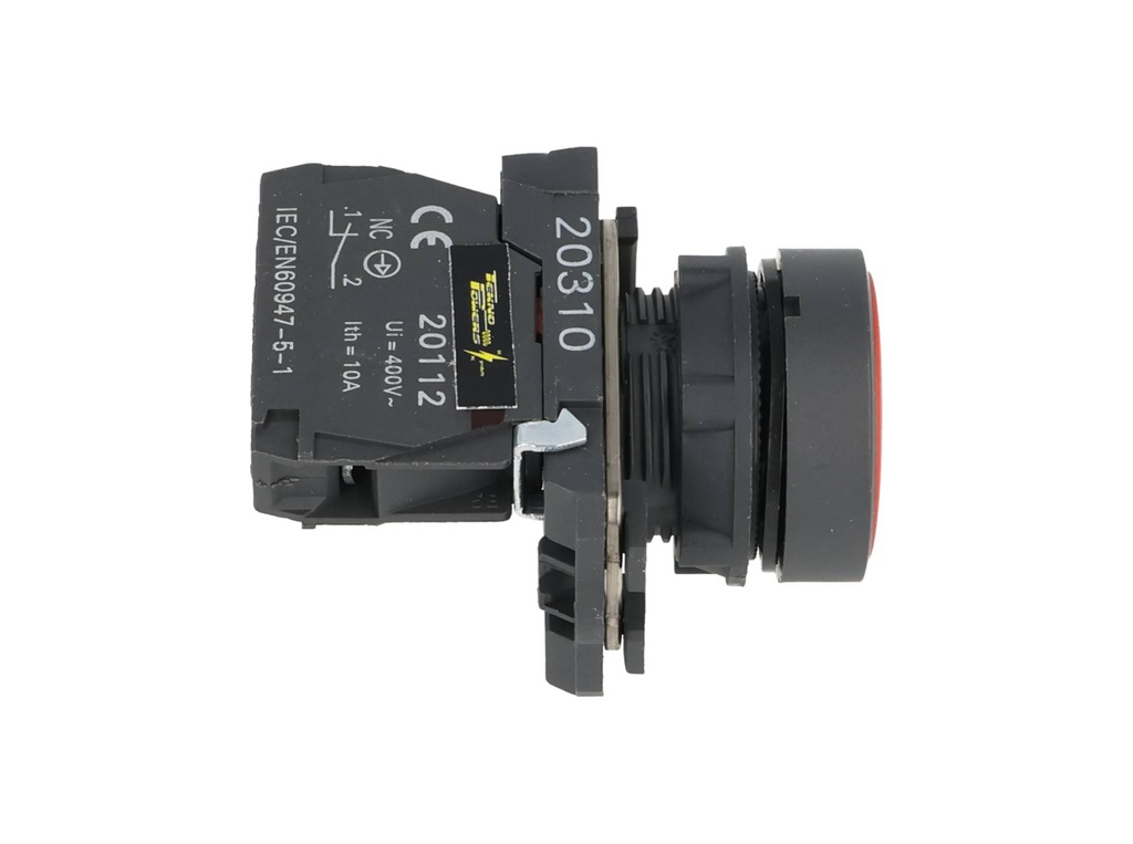 TP-XB5-R — BOTON PULSADOR PLASTICO ROJO NC 22mm*NO SON A PRUEBA DE EXPLOSION*
