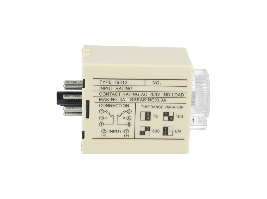 TP-T1-6M-220VA — TEMPORIZADOR A 1/10SEG-60SEG/6MIN 220VCA