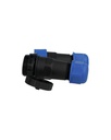 TP-SP20-S2P — CONECTORES EXTENSION/RECTO (PAR) 2PIN, IMPERMEABLES IP68, 25A/250VCA, DIAMETRO DE BARRENO 20mm, PIN COBRE CHAPEADO EN DORADO/PLATEADO