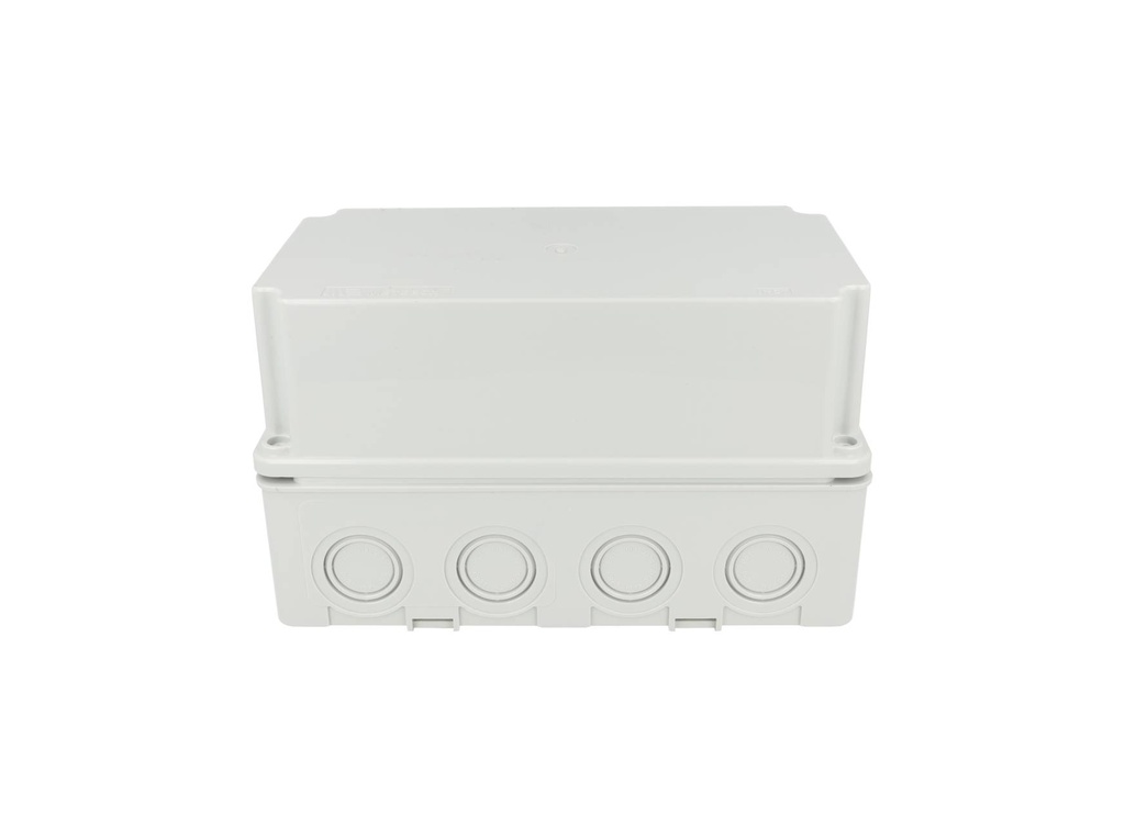 40202205 — CAJA CON KNOCKOUTS PRE-PERFORADOS PLASTICA ABS DE CONEXIONES 117X217X125.5MM. GRIS IP67 CUBIERTA ELEVADA
