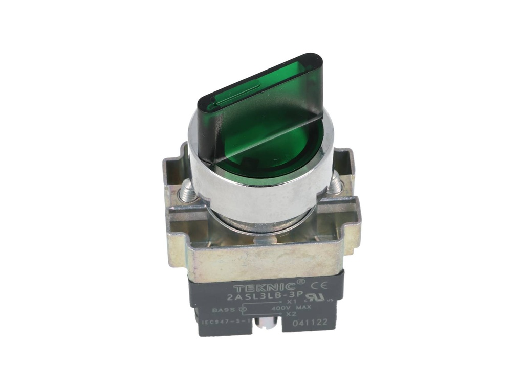 2ASL3LB-3-400 — SELECTOR ILUMINADO 3POS. FIJAS NO INCLUYE LED 6, 12, 24, 48, 110, 230VCA/CD #MCB93*** (***=V) 