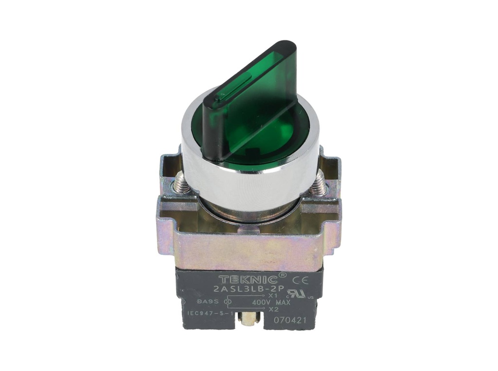 2ASL3LB-1-400 — SELECTOR IL 2POS FIJAS NO INCLUYE LED 6, 12, 24, 48, 110, 230VCA/CD #MCB93*** (***=VOL