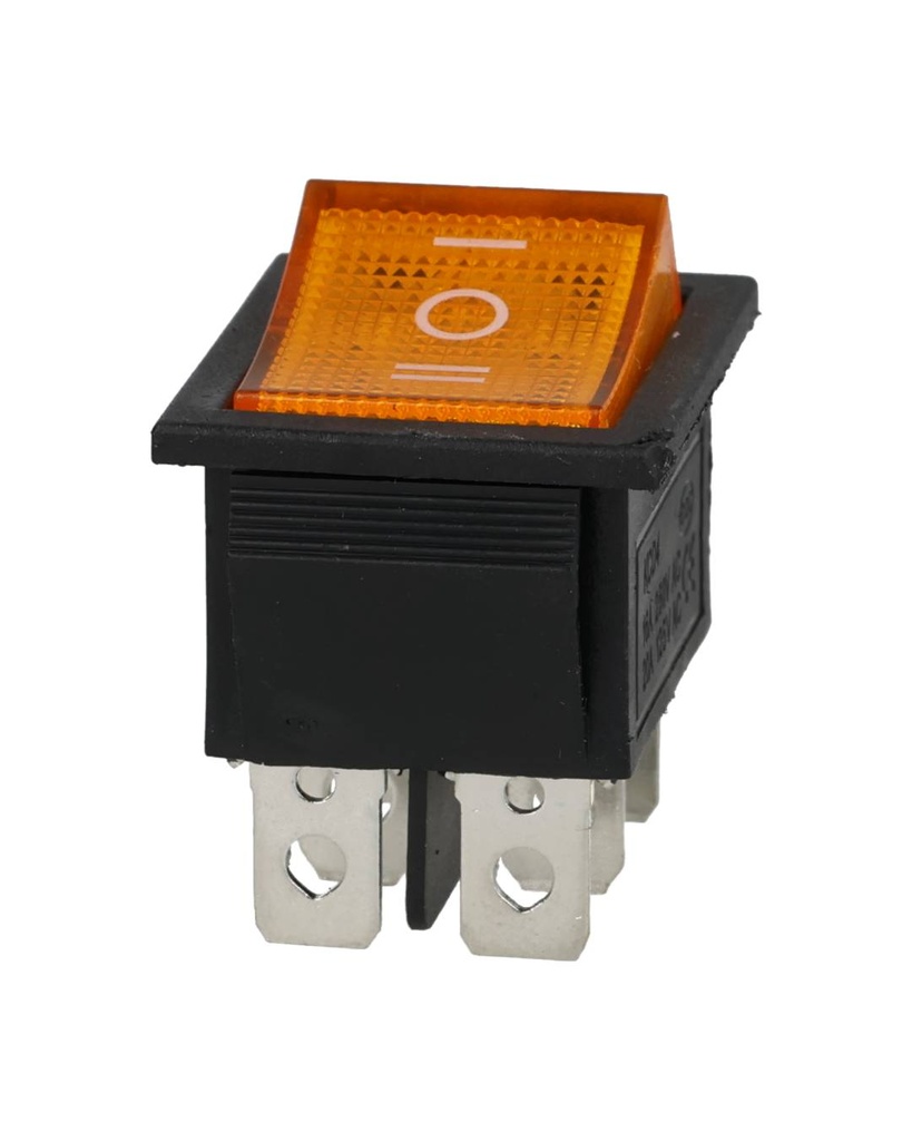 TP-321-2T-Y — INTERRUPTOR 2P2T AMARILLO ON-OFF-ON, 6 TERMINALES