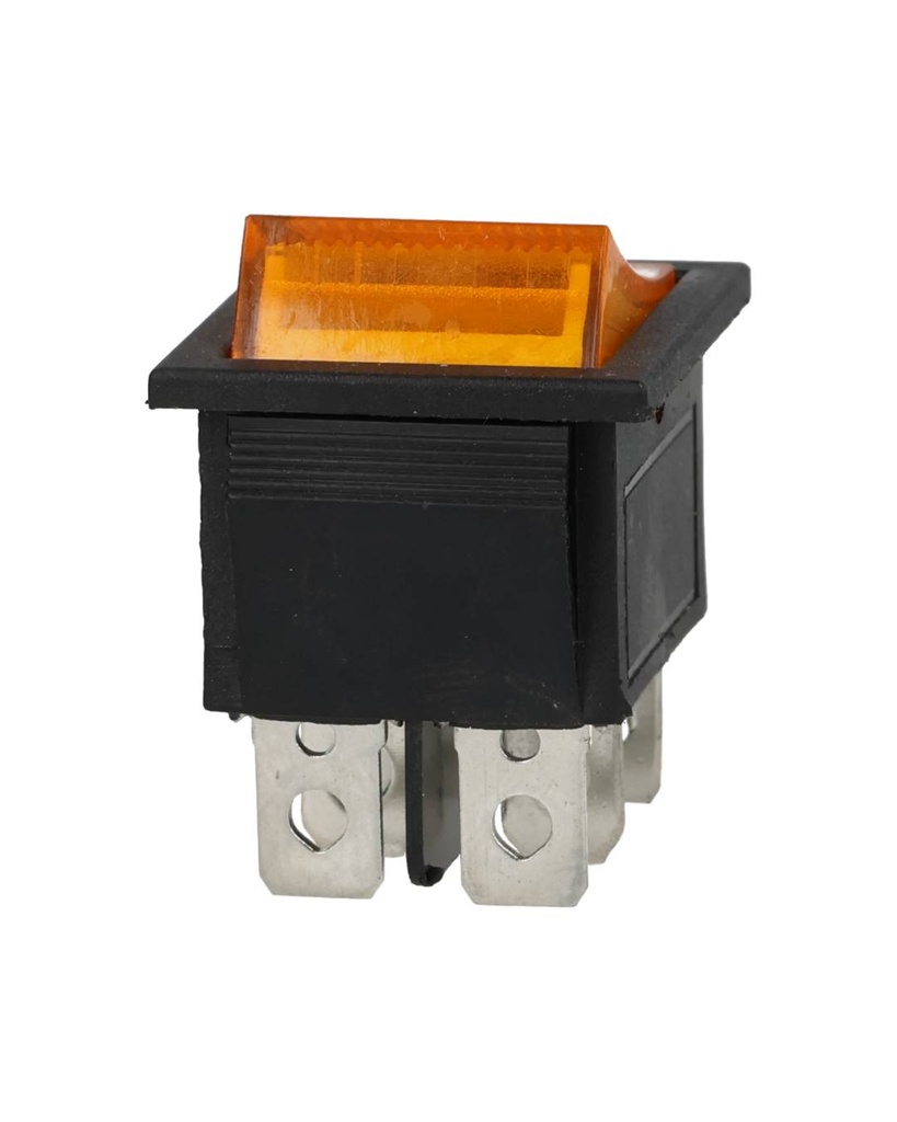 TP-321-2T-Y — INTERRUPTOR 2P2T AMARILLO ON-OFF-ON, 6 TERMINALES
