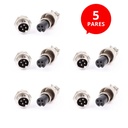 TP-GX20-4P-PK5 – CONECTORES (PAT) GX20 4 PIN MACHO/HEMBRA PARA PANEL Y EXTENSIÓN 5A/400VCA 20MM