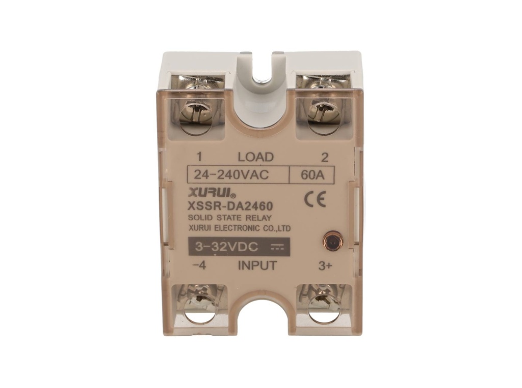 KSI240D60-L — RELEVADOR ESTADO SOLIDO 60A/240VCA VOLT CONTROL4-32VCD, PARA CARGAS RESISTIVAS CON LED INDICADOR, CRUCE POR CERO, SALIDA DOBLE SCR