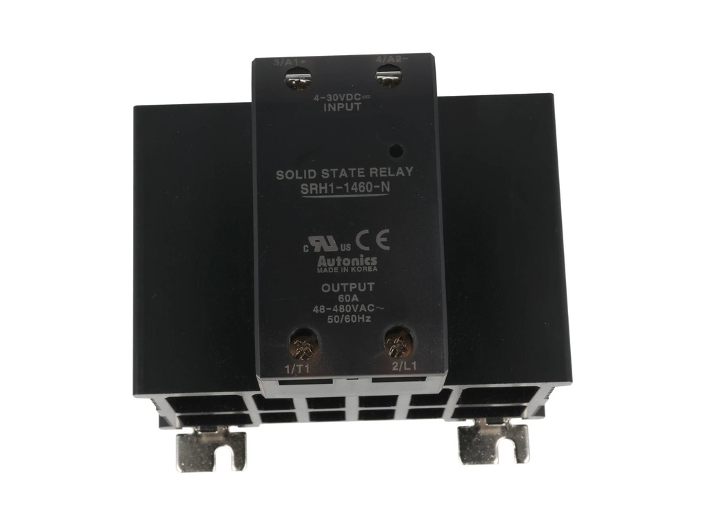 SRH1-1460 — RELEVADOR DE ESTADO SOLIDO CON DISIPADOR, 60 A, PARA 48-480VCA, ENTRADA 4-30VCD, CRUCE CERO