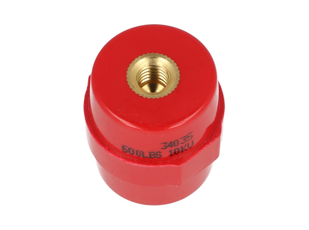 INS-35 — AISLADOR DE RESINA, AWG 35mm, ROSCA M8, CON TORNILLOS 8 X 35 PAVONADOS, AISLAMIENTO 10KV