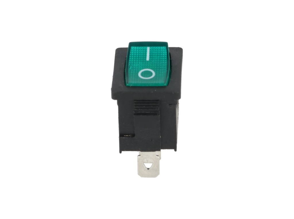 TP-KCD-GL — SWITCH ILUMINADO VERDE 1P 1T, 6A/250VCA, 10A/125VCA, 12.5X18mm 4 TERMINALES CICLOS: 10, 000