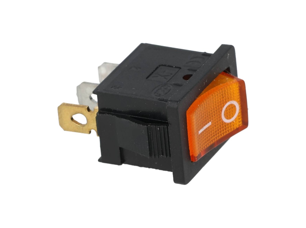 TP-KCD-YL — SWITCH ILUMINADO AMARILLO 1P1T, 6A/250VCA, 10A/125VCA, 12.5X18mm, 4 TERMINALES, CICLOS: 10, 000