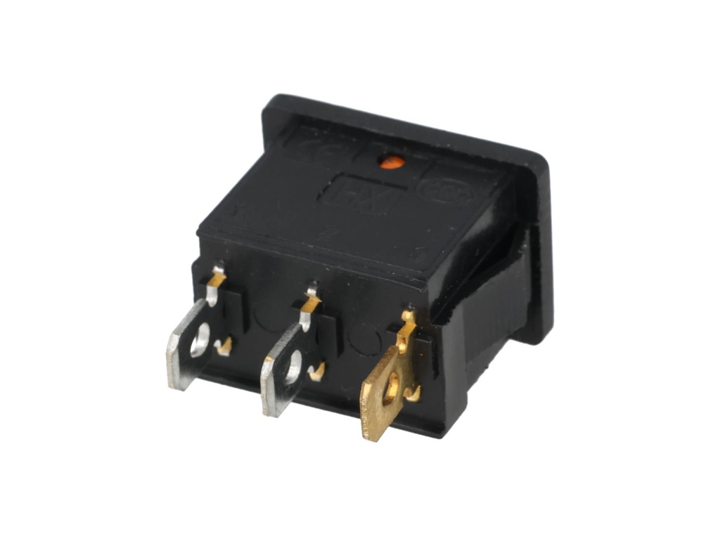 TP-KCD-YL — SWITCH ILUMINADO AMARILLO 1P1T, 6A/250VCA, 10A/125VCA, 12.5X18mm, 4 TERMINALES, CICLOS: 10, 000