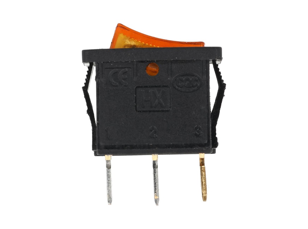 TP-KCD-YL — SWITCH ILUMINADO AMARILLO 1P1T, 6A/250VCA, 10A/125VCA, 12.5X18mm, 4 TERMINALES, CICLOS: 10, 000