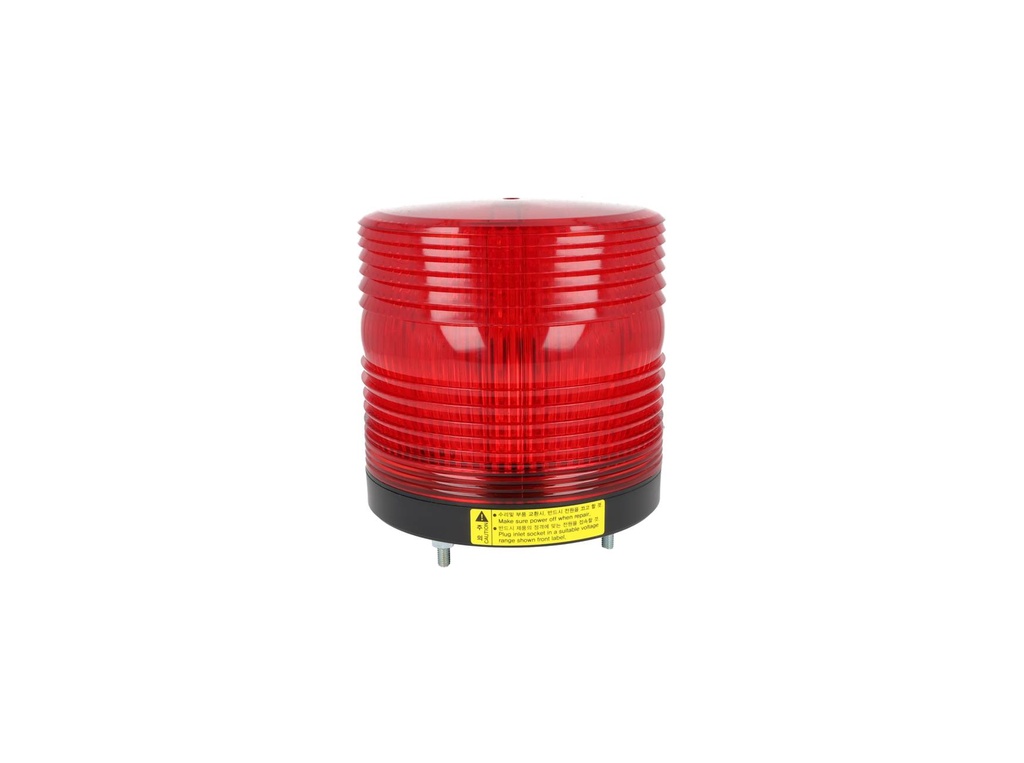 MS115T-RFF-R — FAROLA ROJA LED DE ALTA INTENSIDAD, CONSTANTE, INTERMITENTE Y ROTACION 115mm 90-240VCA