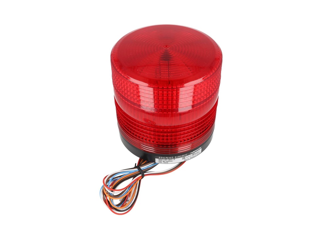 MS115T-RFF-R — FAROLA ROJA LED DE ALTA INTENSIDAD, CONSTANTE, INTERMITENTE Y ROTACION 115mm 90-240VCA