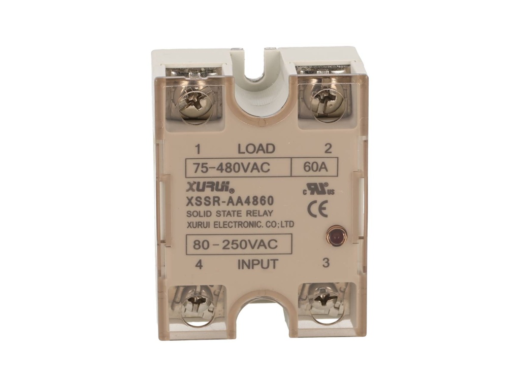 KSI480A60-L — RELEVADOR ESTADO SOLIDO 60A/480VCA VOLT CONTROL85-280VCA, PARA CARGAS RESISTIVAS, CON LED INDICADOR, CRUCE POR CERO, SALIDA DOBLE SCR