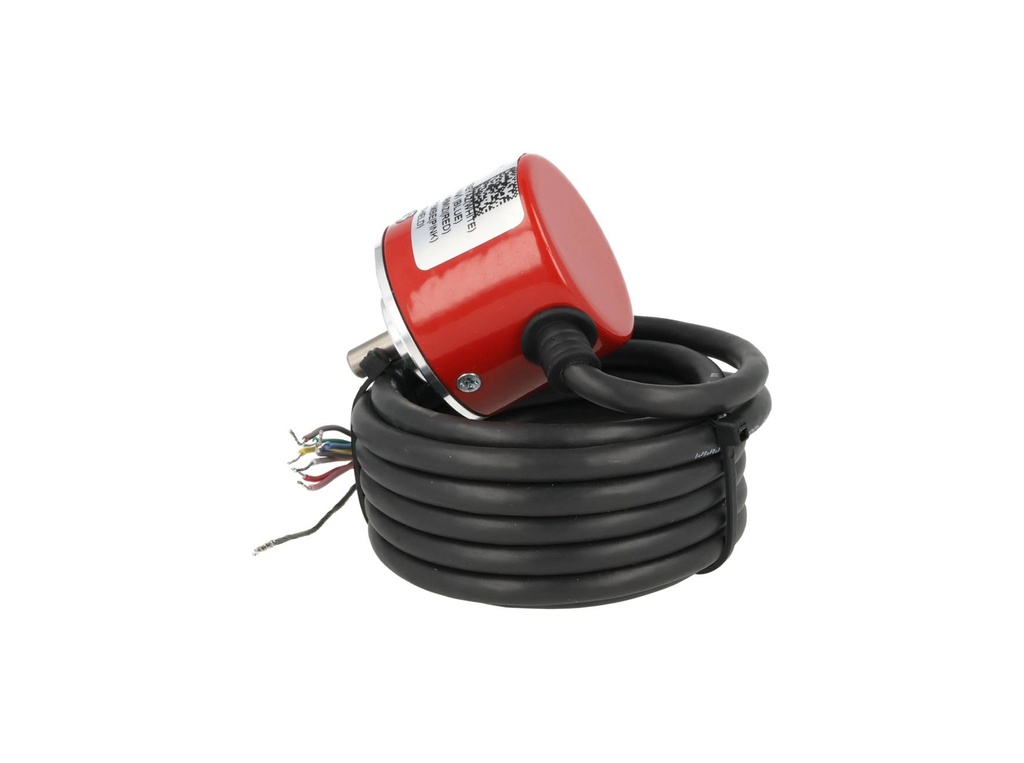 PRI40-360 — ENCODER INCREMENTAL F6mm, 360PPR, D40mm, SALIDA LINEAR DRIVER, ALIMENTACION 5-24VCD, SALIDAS A, B, Z Y ABZ INVERTIDAS, CUERPO ALUMINIO, CABLE 2.5METROS 