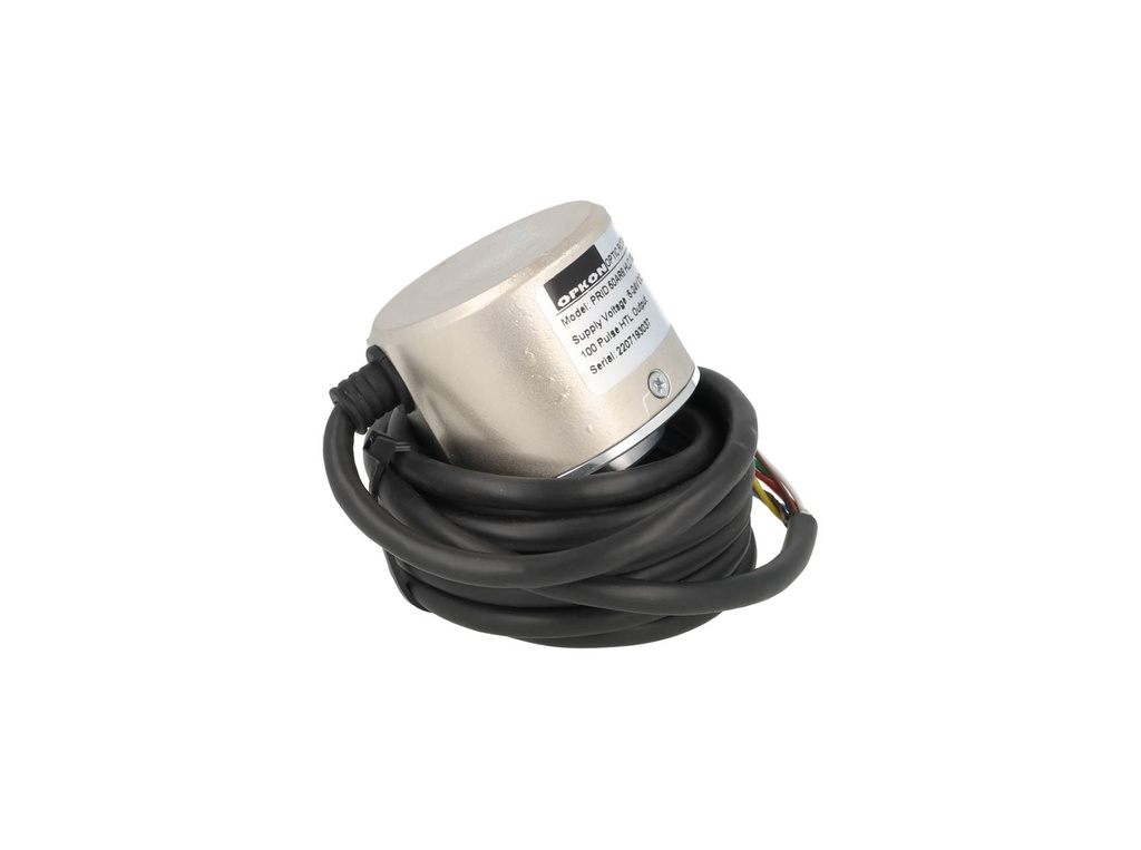 PRID50-100 — ENCODER INCREMENTAL F8mm, 100PPR, D50mm, SALIDA LINEAR DRIVER, ALIMENTACION 5-24VCD, SALIDAS A, B, Z Y ABZ INVERTIDAS, CUERPO ALUMINIO, CABLE 2.5 METROS 