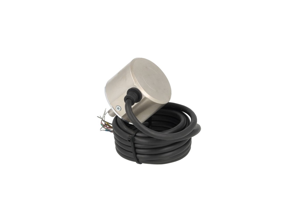 PRID50-500 — ENCODER INCREMENTAL F8mm, 500PPR, D50mm, SALIDA LINEAR DRIVER, ALIMENTACION 5-24VCD, SALIDAS A, B, Z Y ABZ INVERTIDAS, CUERPO ALUMINIO, CABLE 2.5 METROS 