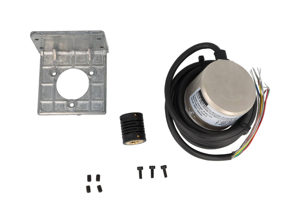 PRID50-500 — ENCODER INCREMENTAL F8mm, 500PPR, D50mm, SALIDA LINEAR DRIVER, ALIMENTACION 5-24VCD, SALIDAS A, B, Z Y ABZ INVERTIDAS, CUERPO ALUMINIO, CABLE 2.5 METROS 