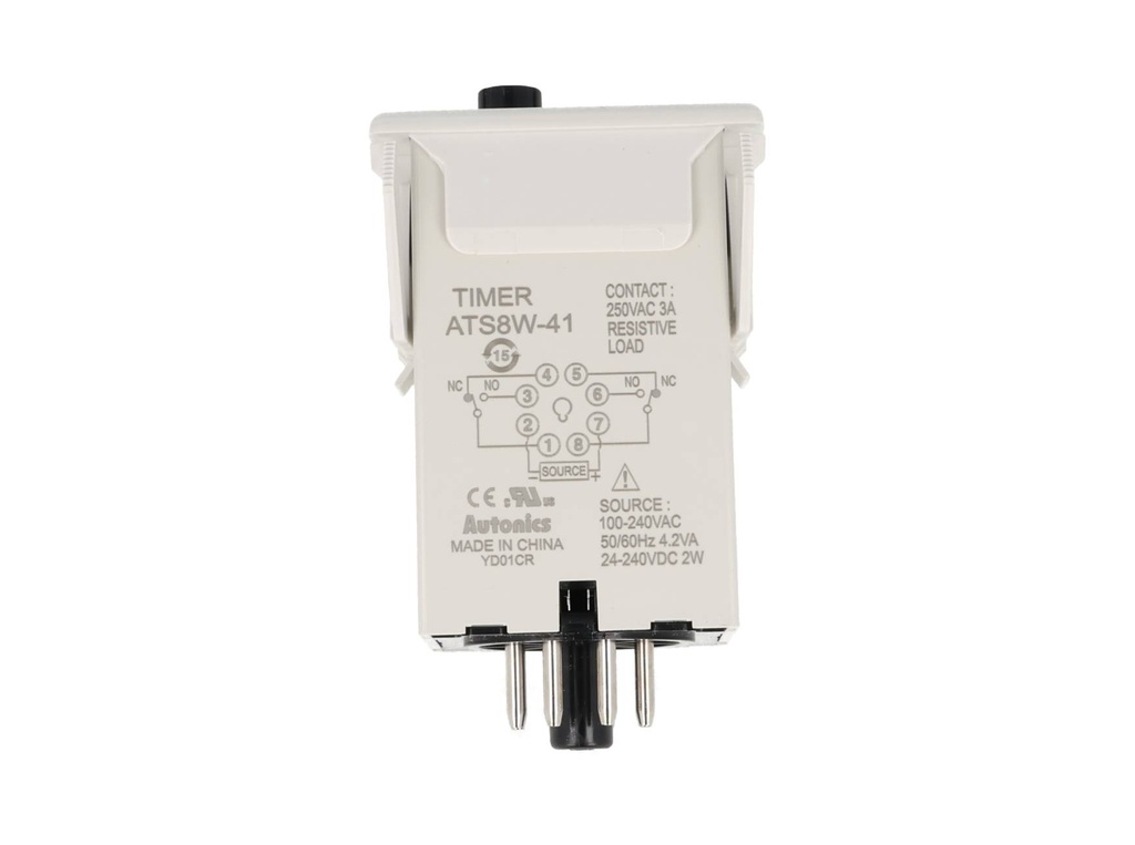ATS8W-41 — TEMPORIZADOR DOBLE CON VOLTAGE UNIVERSAL 0.1 SEG A 10 HRS.