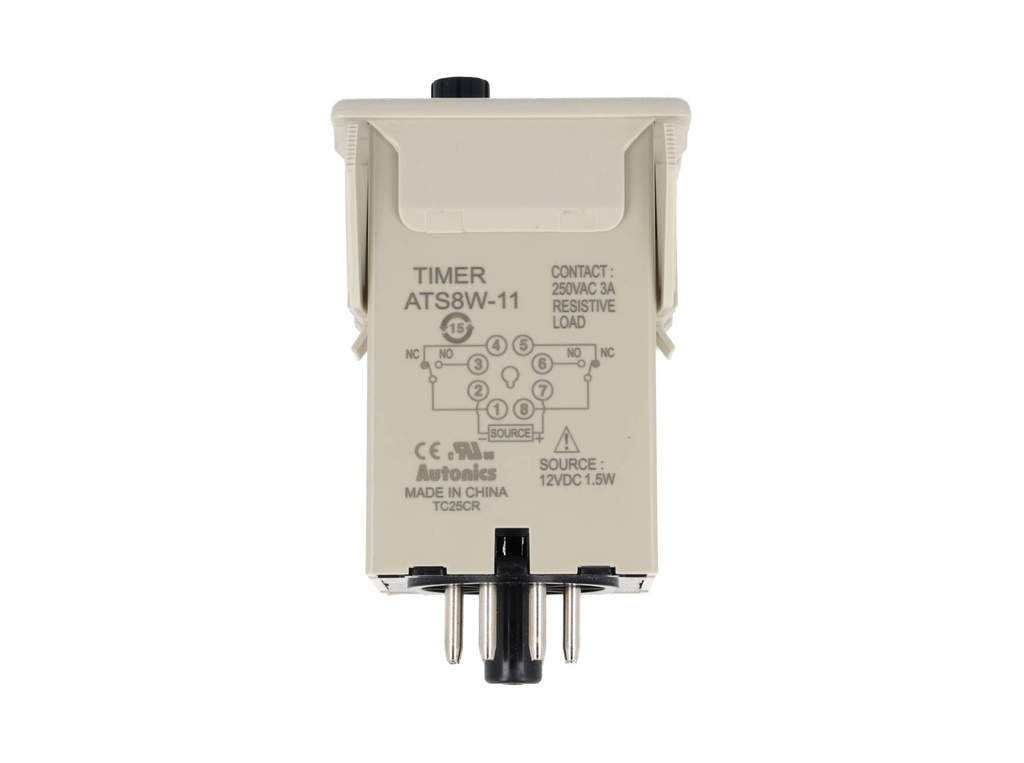 ATS8W-11 — TEMPORIZADOR DOBLE MULTIRANGO 0.1 SEGUNDOS-10HORAS, 8 PINES