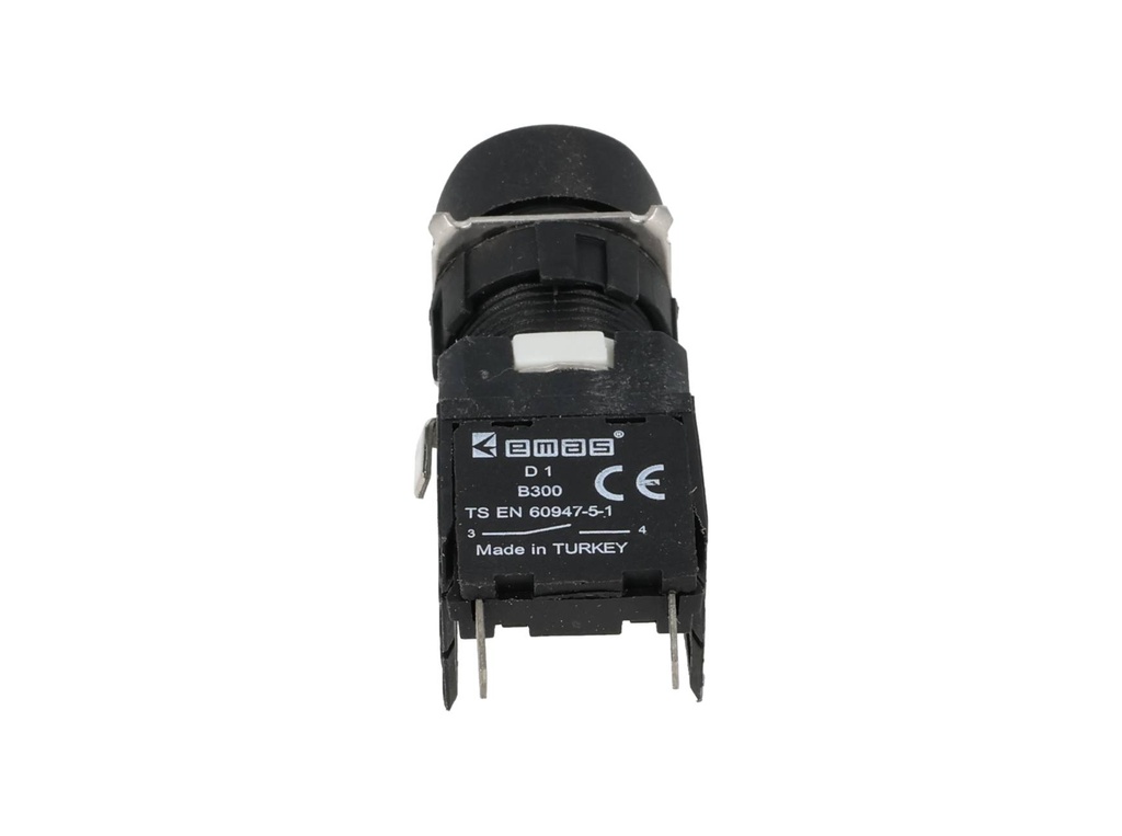 D100YDY — BOTON PULSADOR 16mm, NO ILUMINADO VERDE, RASANTE MOMENATNEO RESTADO NDO, INCLUYE 1CON NA (MAXIMO 2 CONTACTOS) 