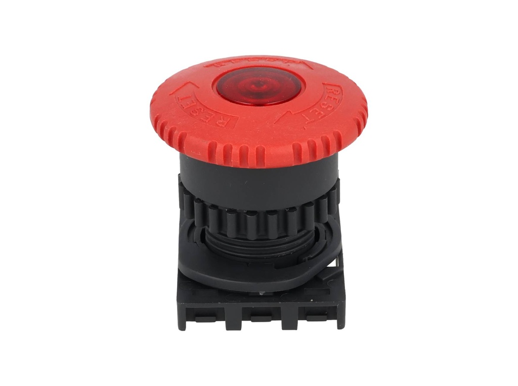 S2ER-E4R — BOTON PARO DE EMERGENCIA ILUMINADO, HONGODE 40mm